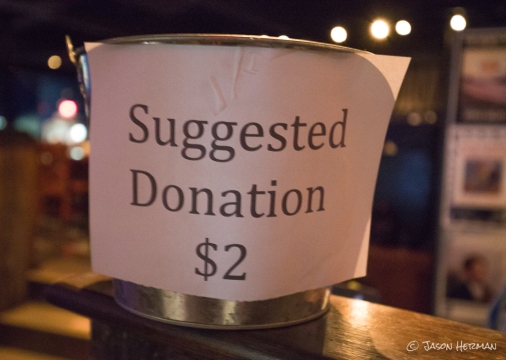 Admission was free, however a suggested $2 donation marked the occasion to help out the house band.