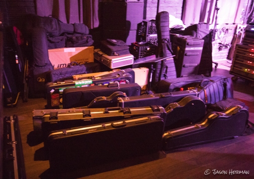 Insturments piled up awaitng their chance to be played tonight. As the evening went on, the cases started to really add up.