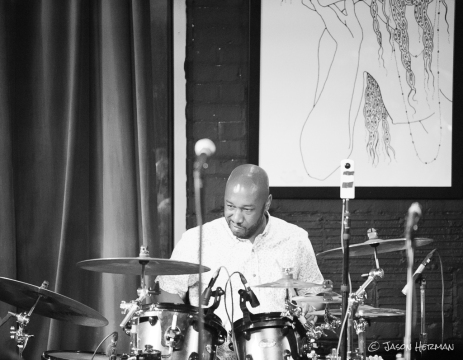There was a queue of drummers just waiting for their chance to play on the house drummers kit.