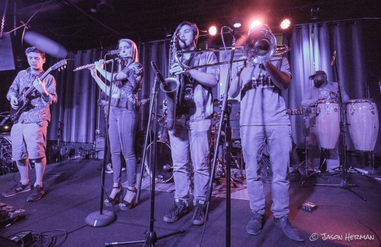 Another band was formed tonight with an eclectic brass section.
