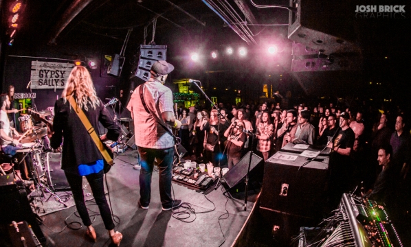 The bands were jamming and the room was packed!