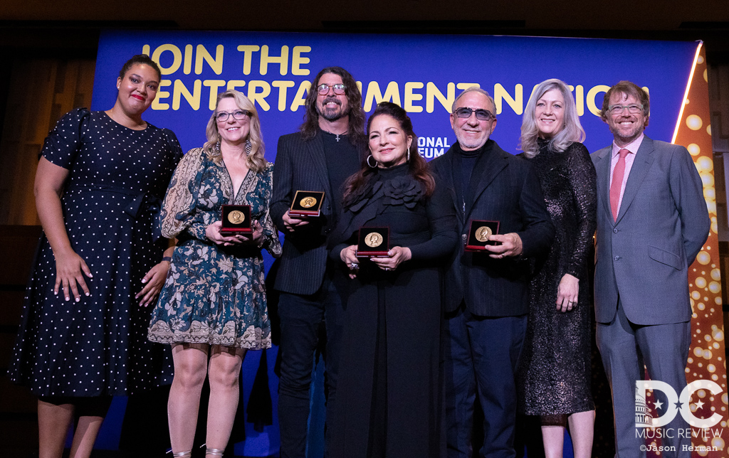 The honorees and presenters (L-R: Dr. Krystal Klingenberg, Susan Tedeschi, Dave Grohl, Gloria Estefan, Emilio Estefan, Dr. Anthea M. Hartig. Dr. John Troutman)