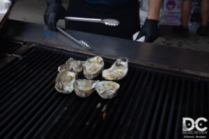 Oysters were being served up fresh and hot